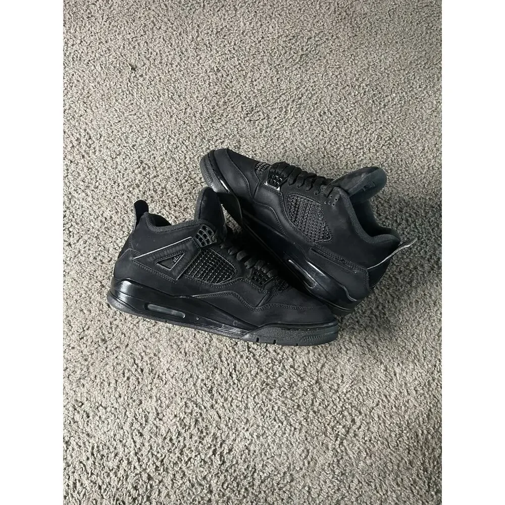 Size 10 - Air Jordan 4 Retro Black Cat (Preowned) Read Desc.
